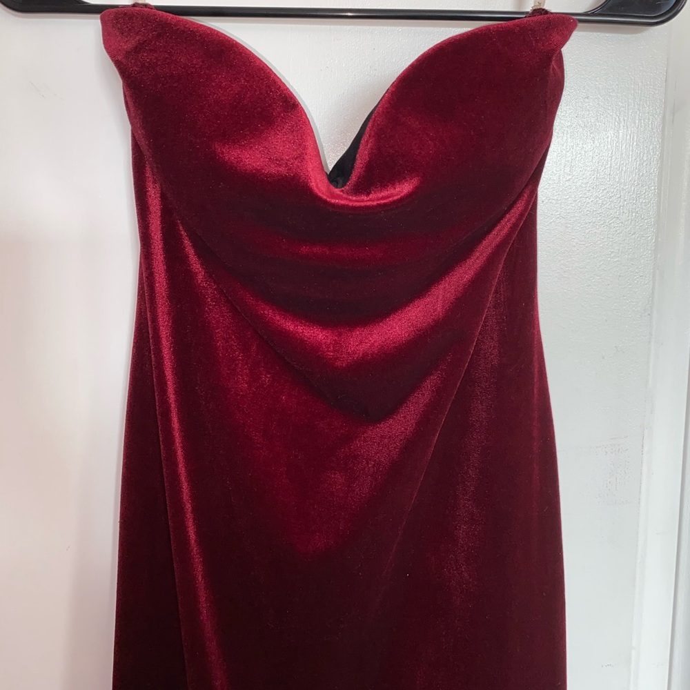 Red velvet dress